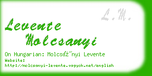 levente molcsanyi business card
